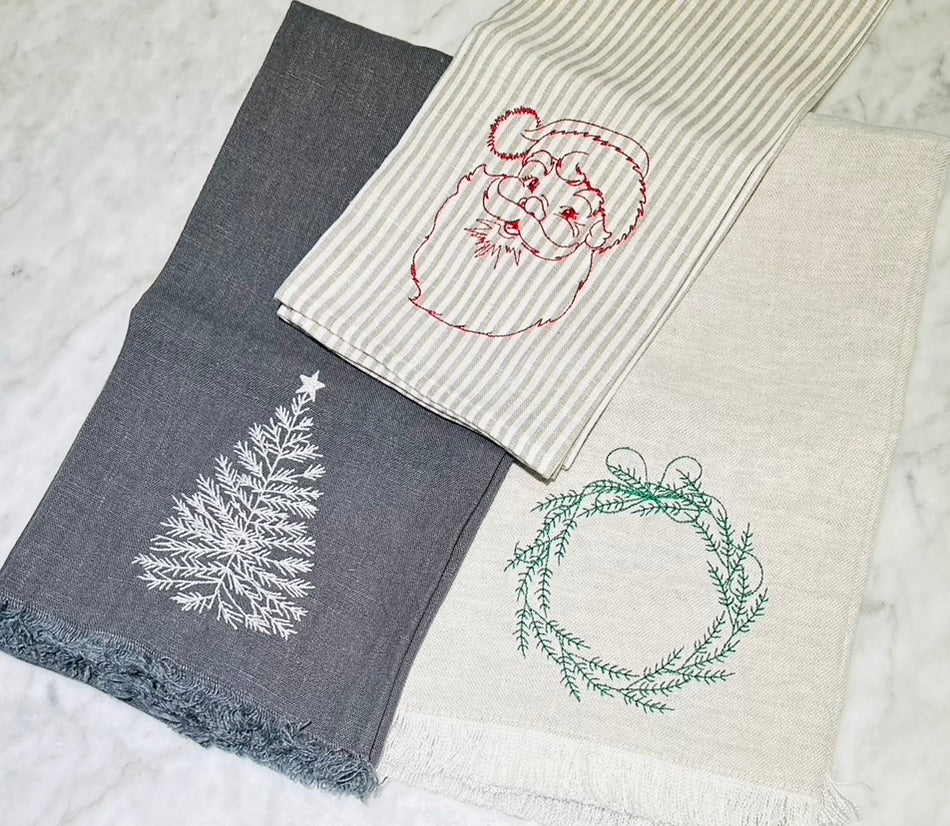 Stonewashed linen towels