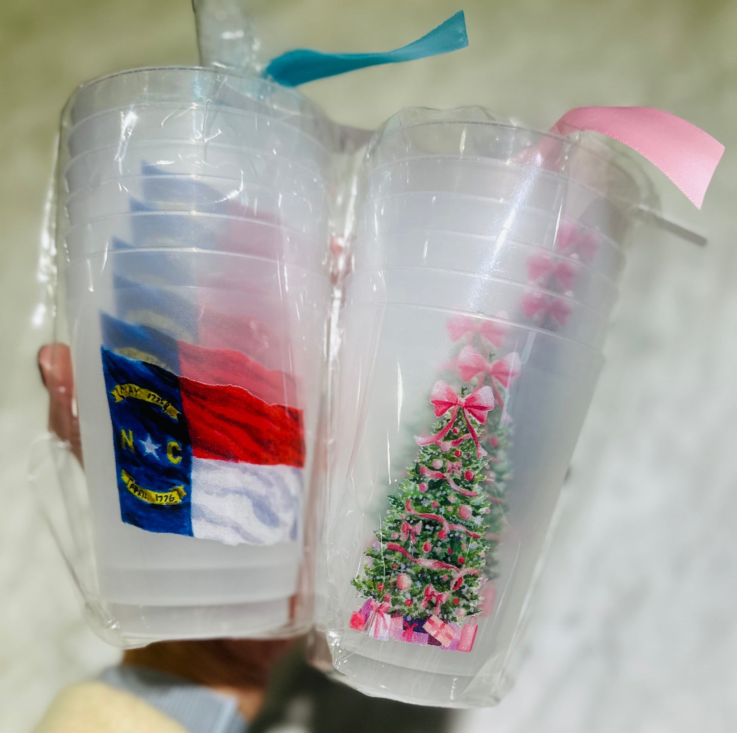 North Carolina flag cups