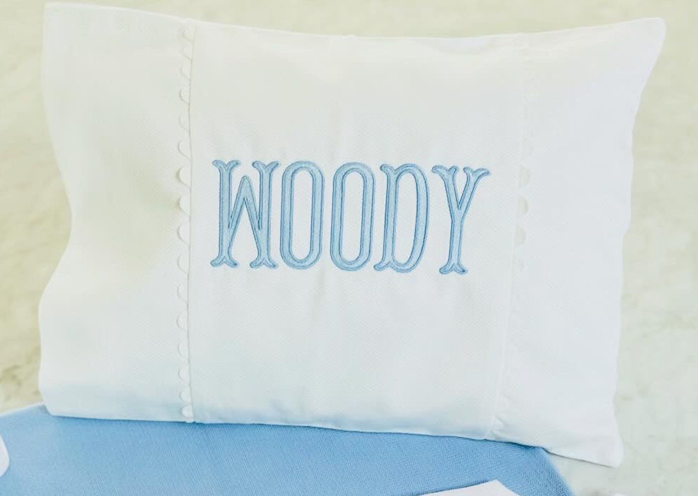 White Cotton Pique baby pillow with insert