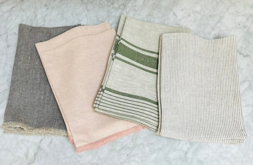 Stonewashed linen towels