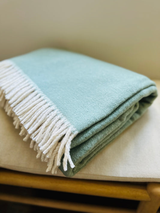 Plush fringe blanket