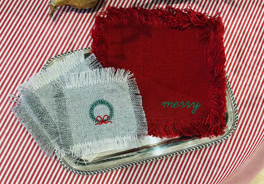 Cocktail napkins with trimmings