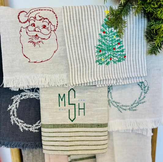 Stonewashed linen towels