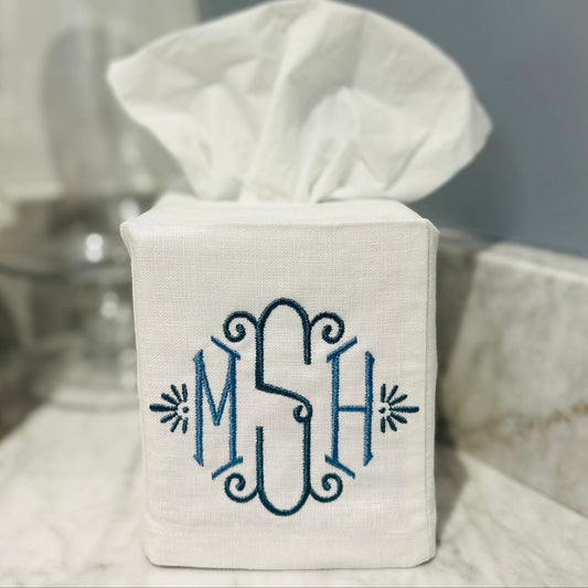 Linen tissue box cover