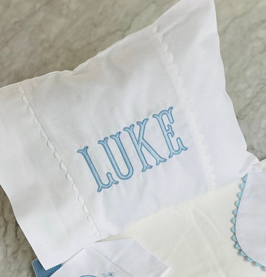 White Cotton Pique baby pillow with insert
