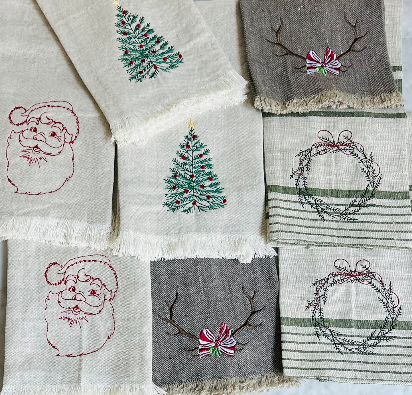 Stonewashed linen towels