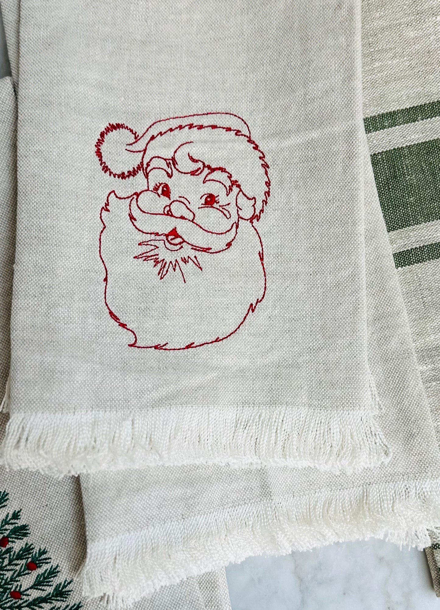 Stonewashed linen towels